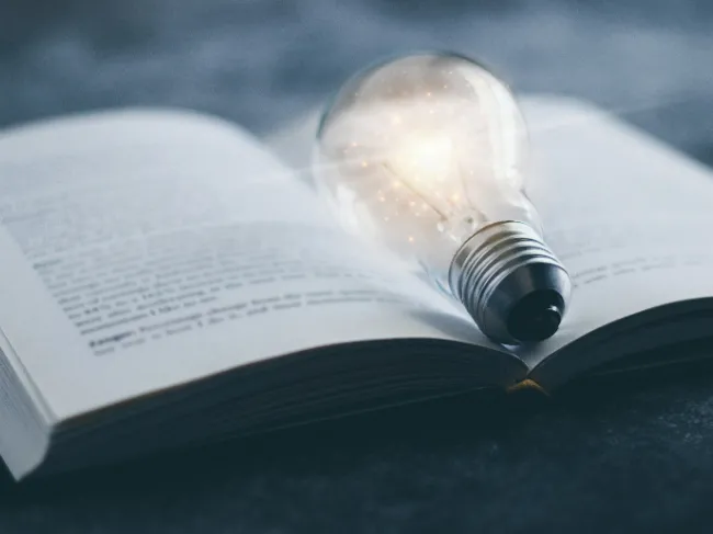 lightbulb in book